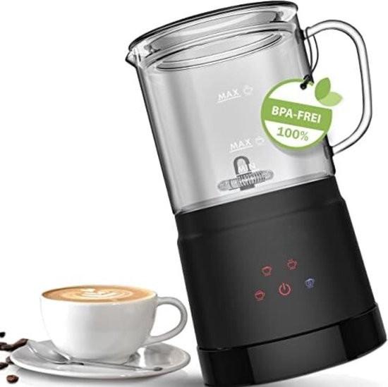 Merkloos Elektrischer Milchaufschäumer inkl. Ersatz-Schneebesen und 4 Modi | Milchaufschäumer für Kakaomaschinen | Schwarz 104988-0