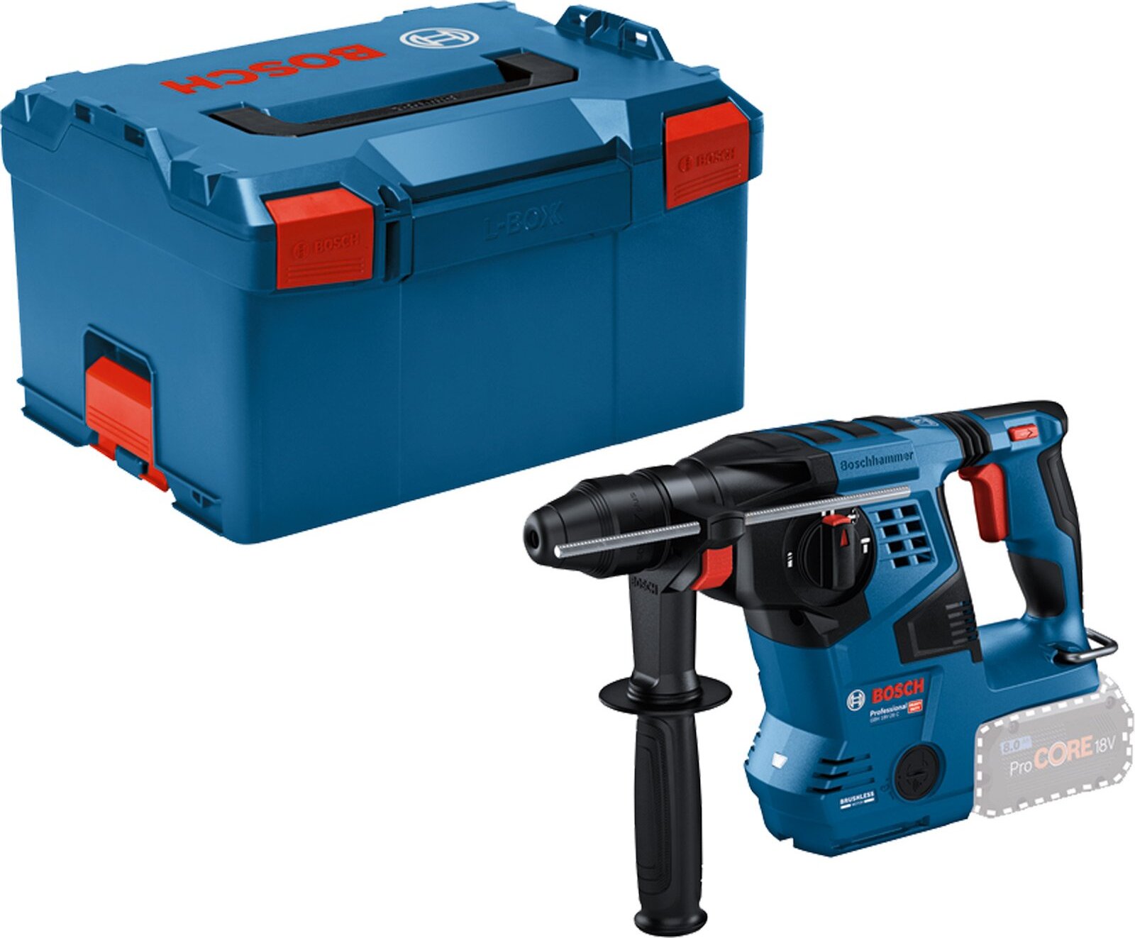 Akumulátorové rotačné kladivo Bosch s SDS plus GBH 18V-28 C, L-BOXX 238, L-BOXX vložka