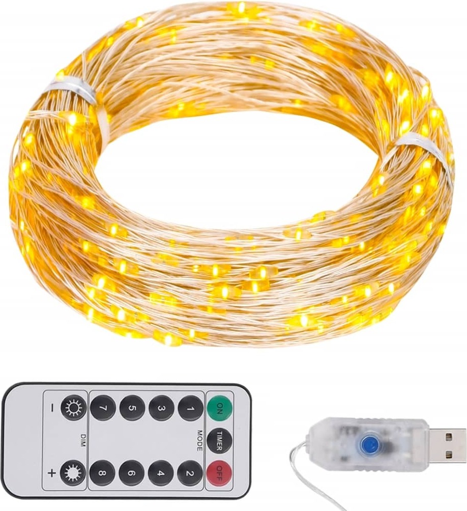 vidaXL LED Lichterkette mit 150 LEDs Warmweiß 15 m - Lichterkette - Lichterketten - Leuchtkette - Leuchtketten HL330048