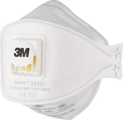 3M 9322PRO5, Halbmasken-Atemgerät, Luftreinigendes Atemgerät, FFP2, Gas & Öl, Allgemeine Fertigung, Industrielle Wartung, Weiß, CE