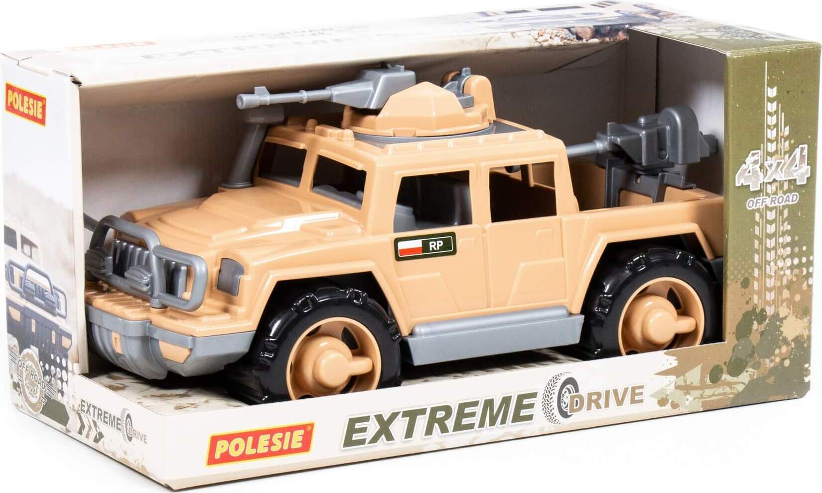 Polesie Militär-Pickup "Defender-Safari" mit 2 Maschinengewehren (im Karton)