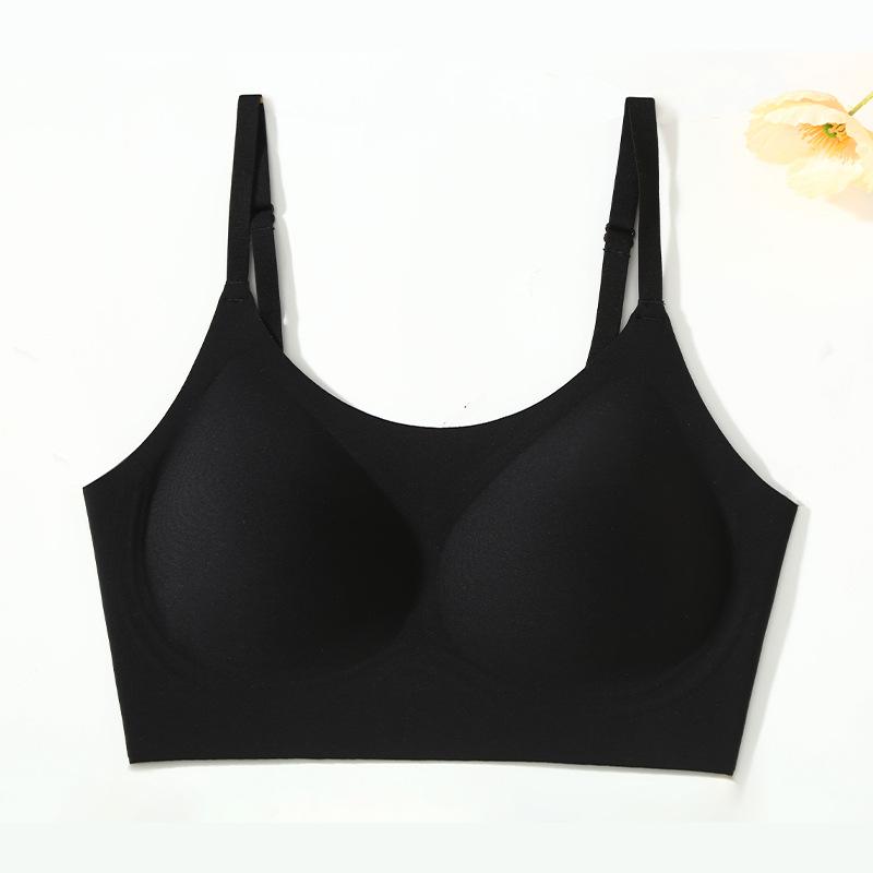 INF Nahtloser Komfort-BH: Drahtloser Seiden-Bralette für den Alltag Schwarz 363331