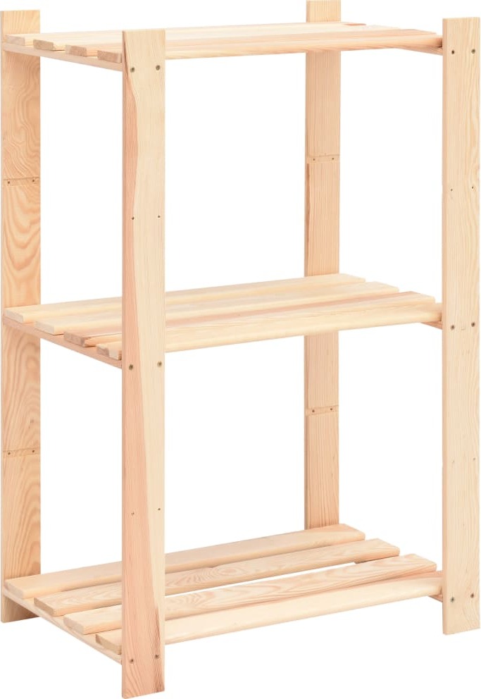 vidaXL 2x Kiefer Massiv Lagerregal 3 Böden 150kg Holzregal Kellerregal Regal 