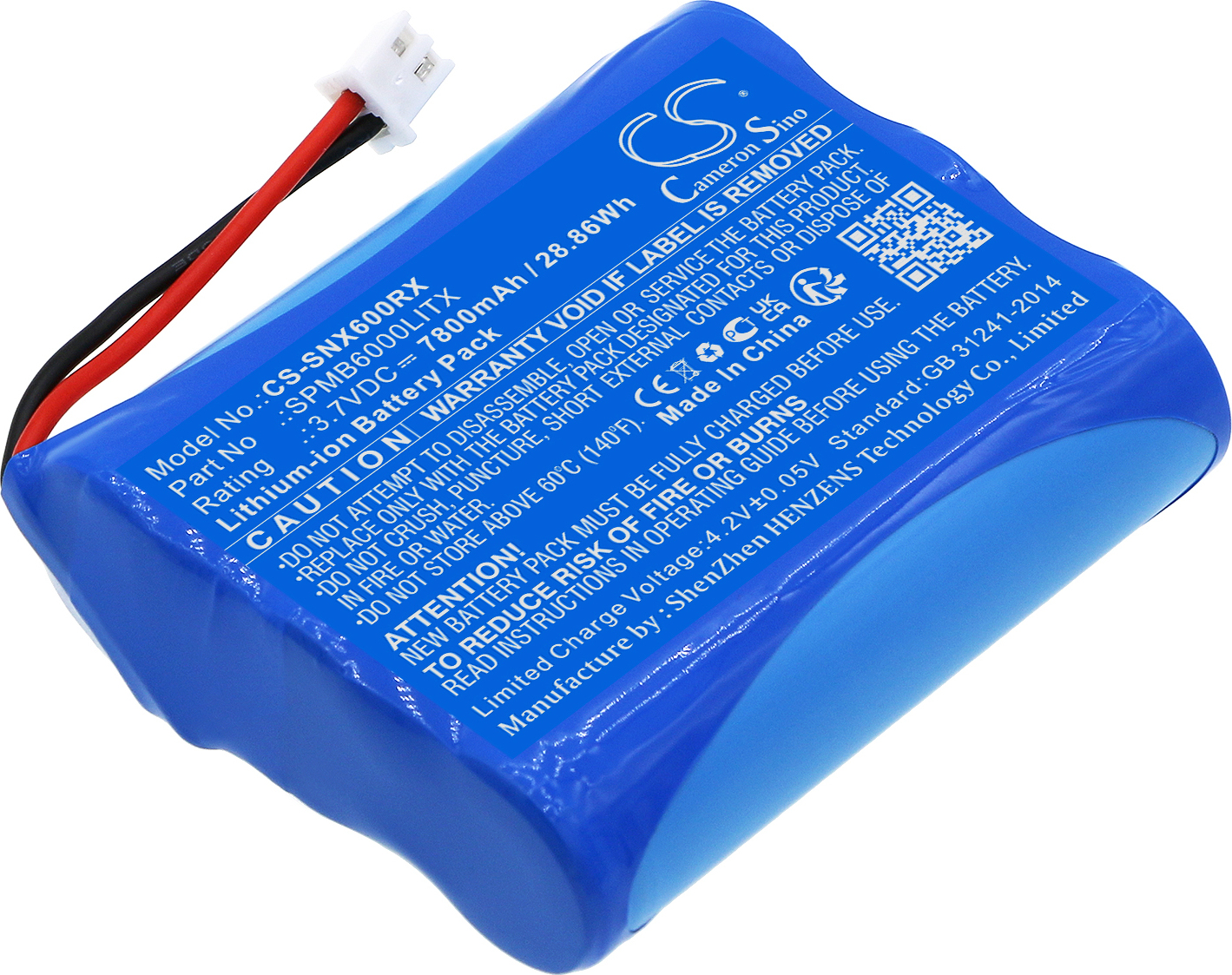 TECHTEK Akku Kompatibel mit [Spektrum] Transmitter iX12, Transmitter NX6, Transmitter NX8 Ersetzt SPMB6000LITX