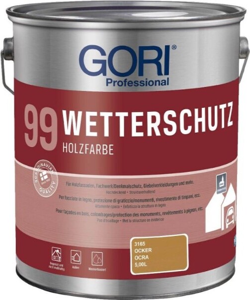 GORI - PPG Coatings Deutschland GmbH Gori 99 Holzfassadenfarbe 5L ocker Holz Fassadenfarbe