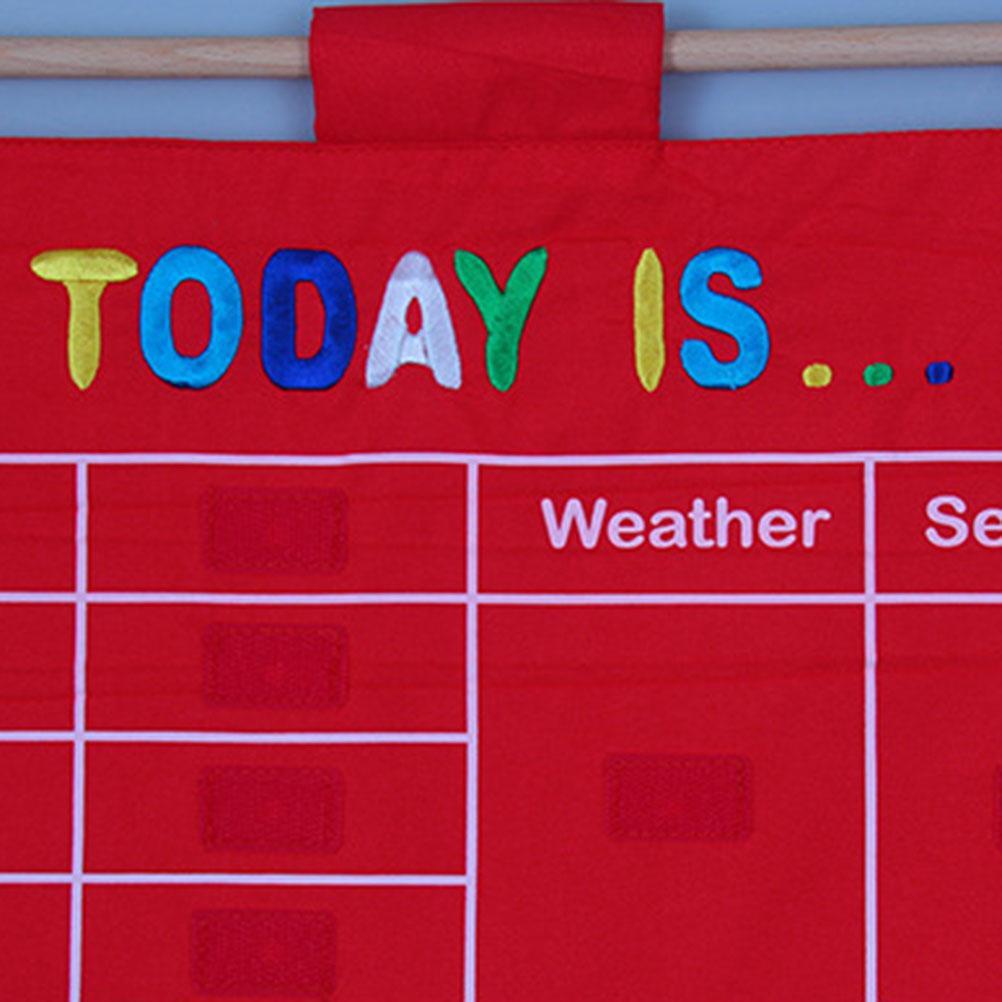 Gistuch Kinderkalender zum Aufhängen an der Wand, Wetter, Jahreszeit, Datum, Monate, Jahr, Tag für Kinder, Früherziehung, Vorschule