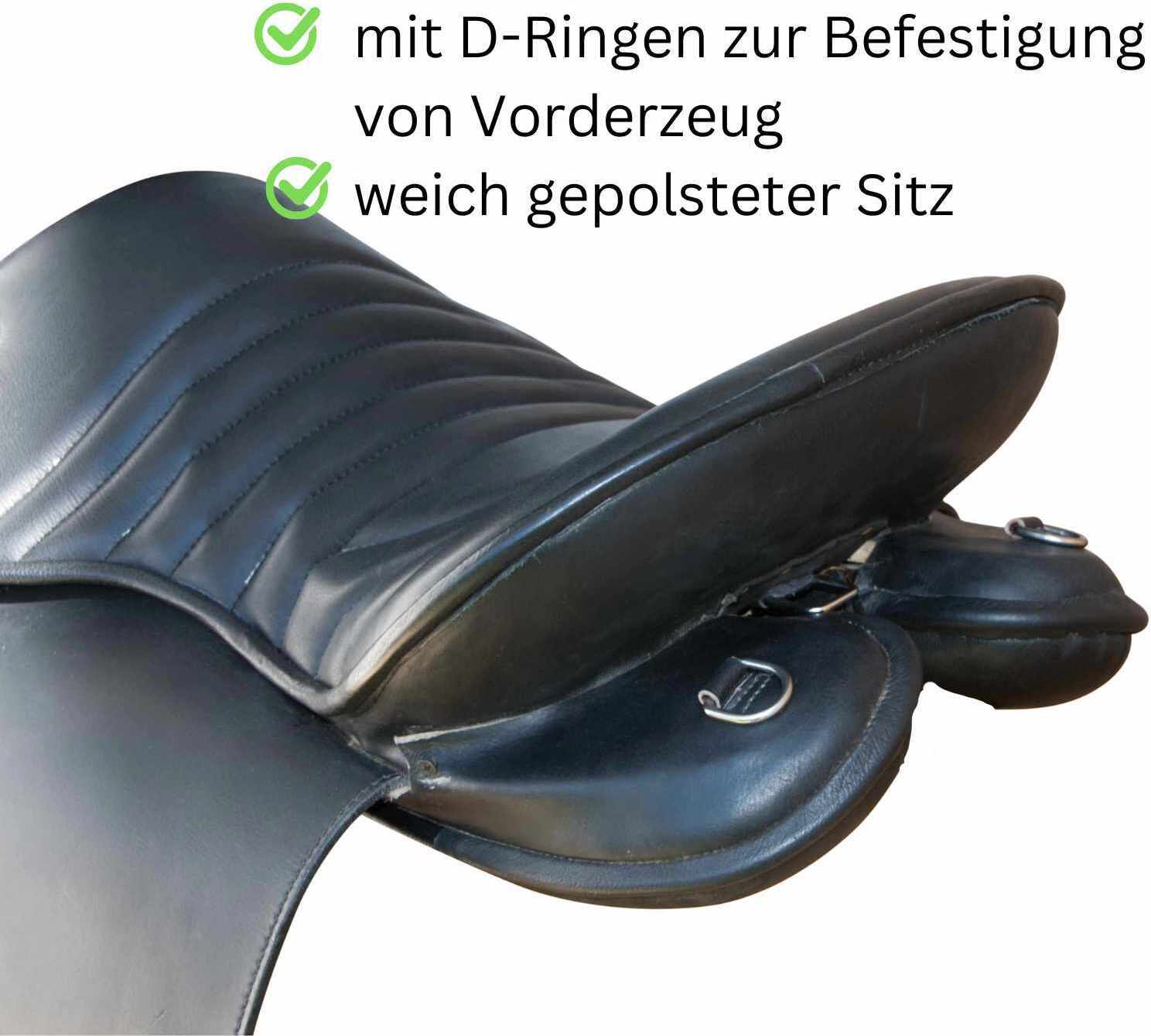 Kaltblutsattel 18 Zoll Wanderreitsattel mit weichem Rippsitz AMKA extra breit 36-42 Zoll, Größe:38 00424_38
