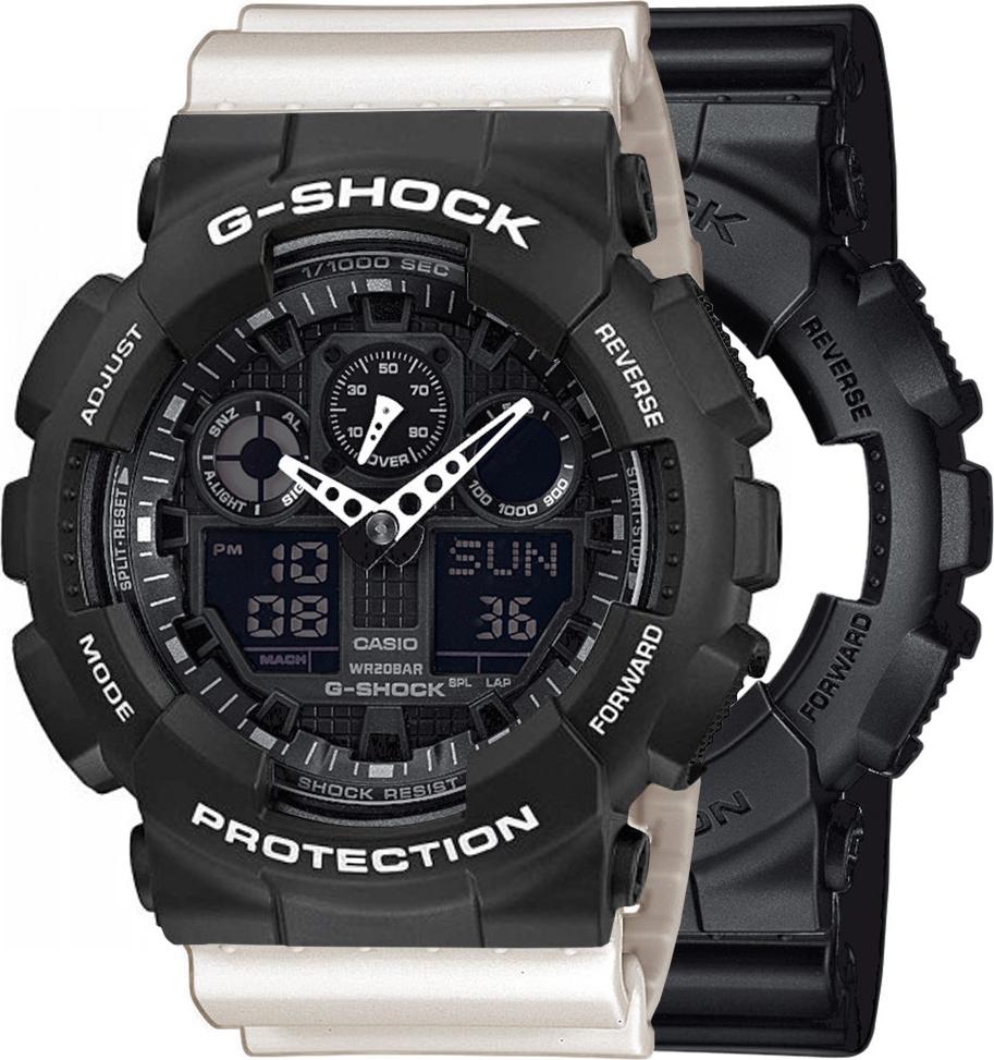Casio G-Shock SET GA-100-1A1ER hodinky + BEZEL 10508136 + BAND 10395227 20BAR
