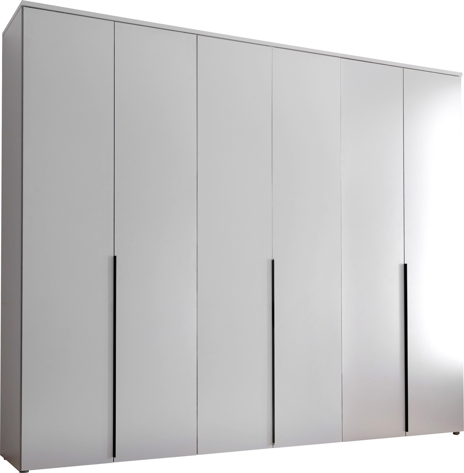 Drehtürenschrank >Kevo< 3 Böden, 3 Stangen, Weiß, Holzwerkstoff - 270x225x52cm (BxHxT)