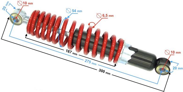 Moretti Vorderer Stoßdämpfer ATV 110 Rot