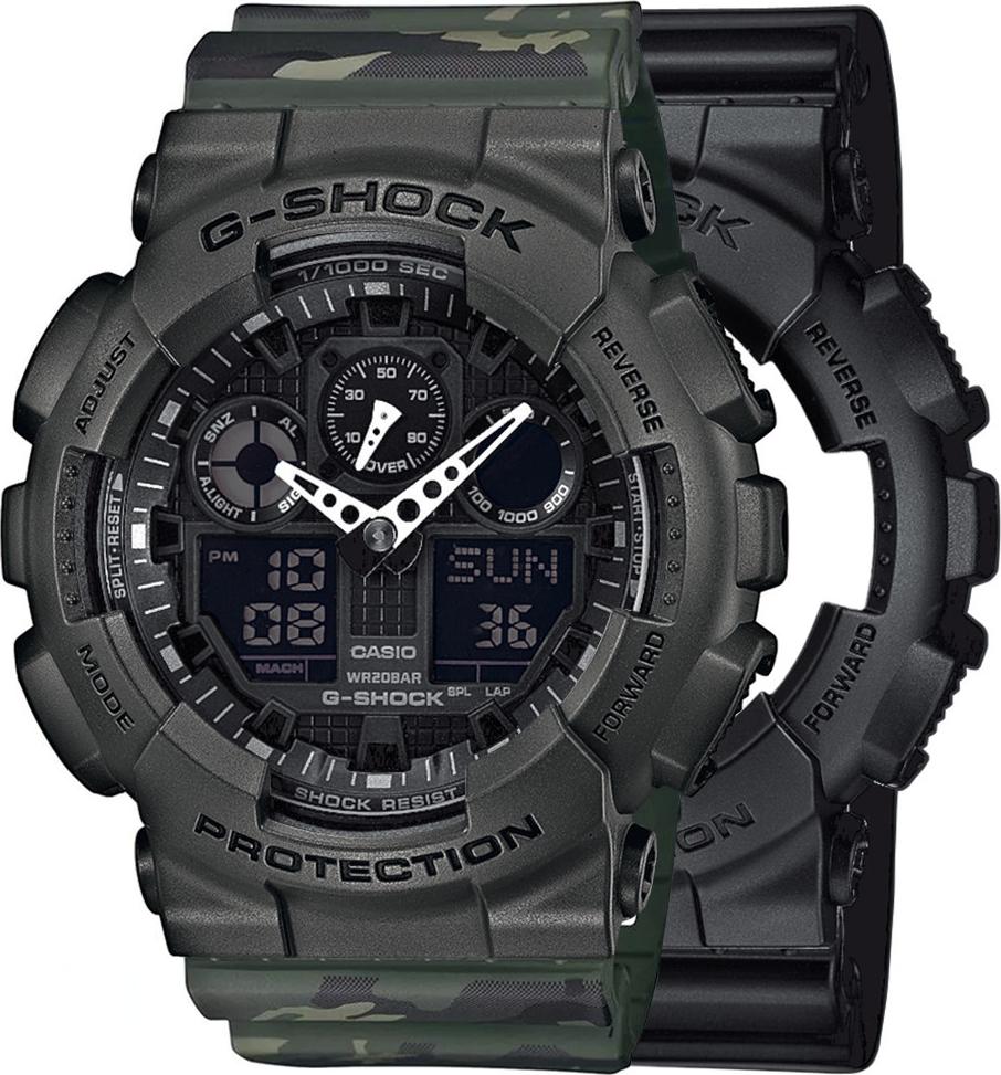Casio G-Shock SET GA-100-1A1ER hodinky + BEZEL 10467795 + BAND 10561429 20BAR