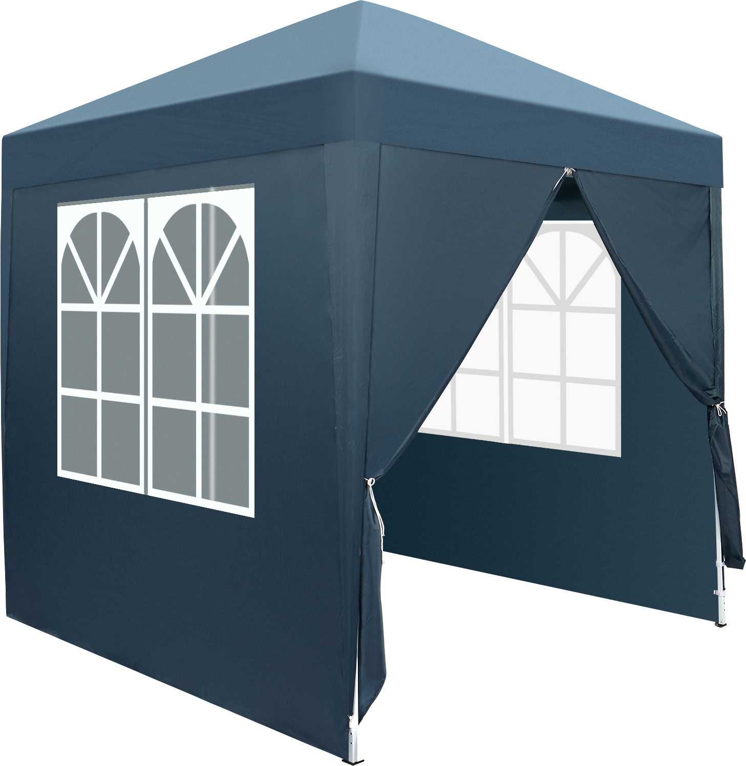 FCH Faltpavillon 2 x 2m Pavillon mit 4 Seitenwänden, Fenster, Festzelt mit UV-Schutz, mit 4 Seitenteilen, Gartenzelt, Festzelt