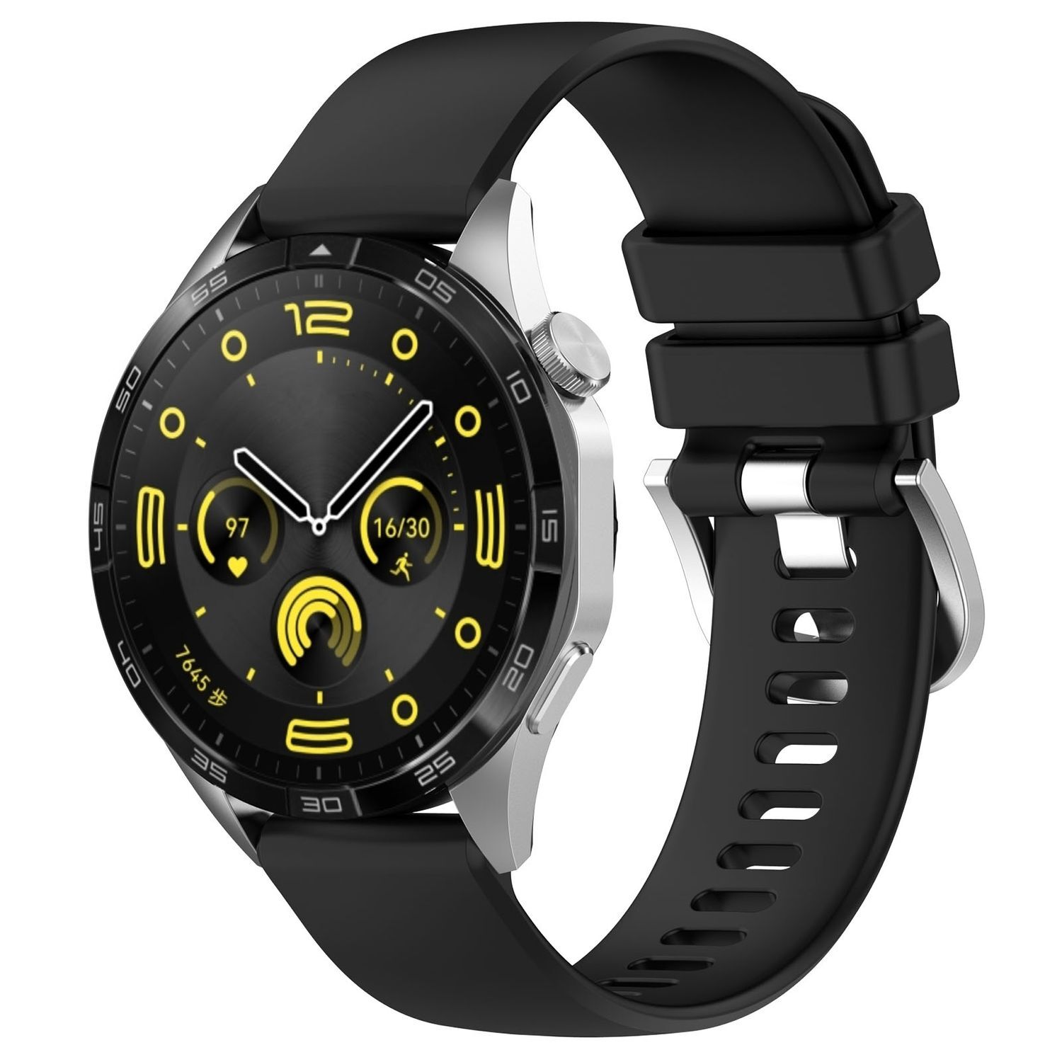 Pre Huawei Watch GT 4 41mm Design Liquid Silicone Watch Strap Black