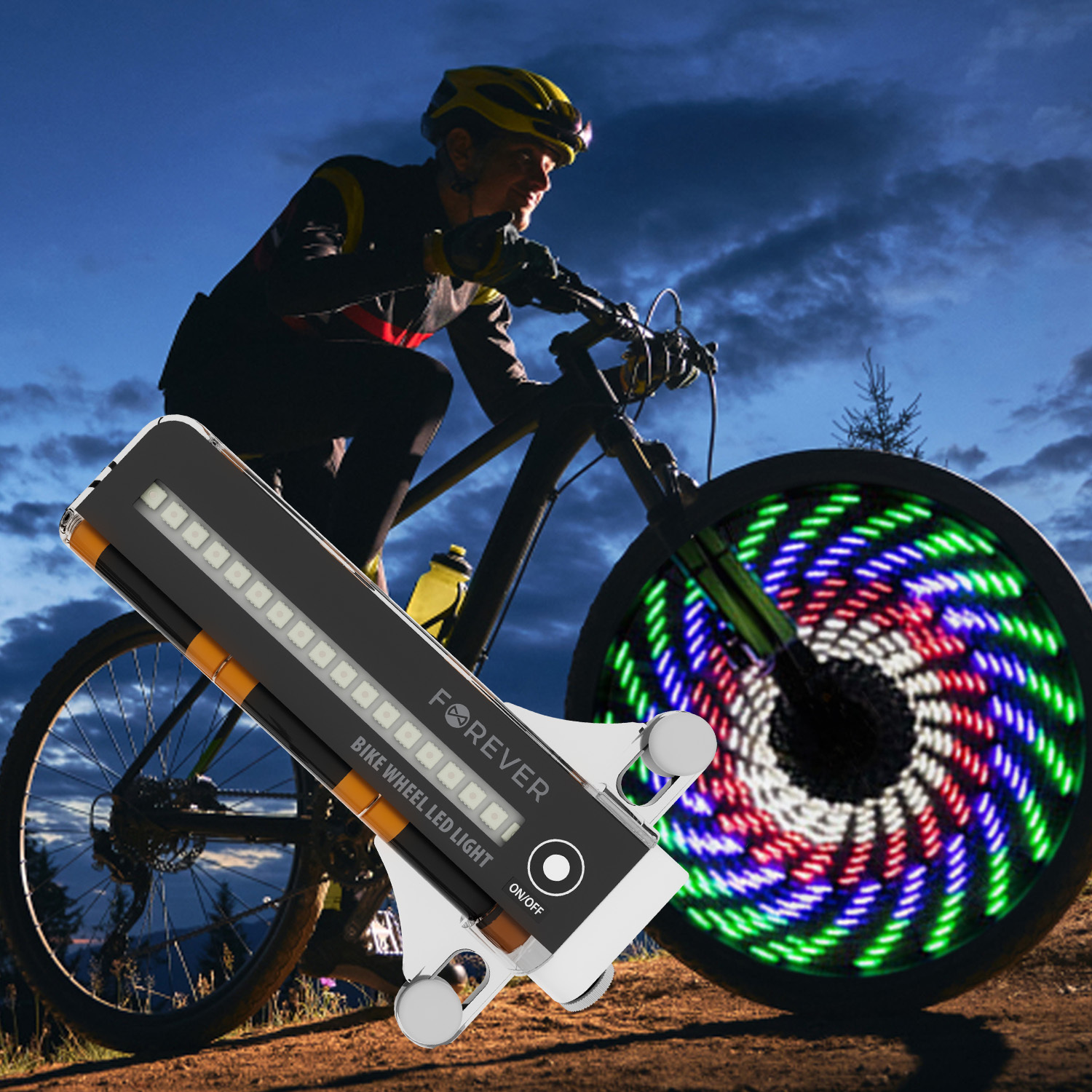 Luce LED A Stella Per Raggi Di Bicicletta – Lampeggiante Clip On Impermeabile (Tobar)
