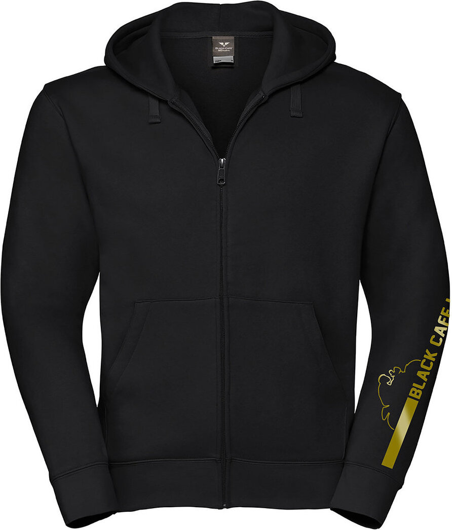 Black-Cafe London Retro Stripe Zip Hoodie, schwarz/gold, M ZH-202004-BCL-19-M
