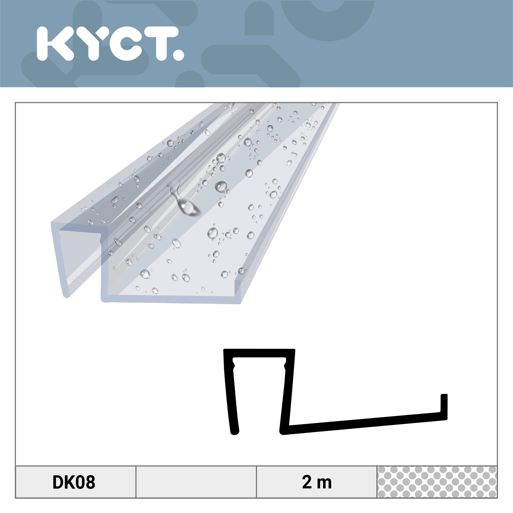 KYCT Duschdichtung 4-5 mm Glas 10x 2 m – PVC Ersatzdichtung Duschtürdichtung Duschkabinendichtung DK08