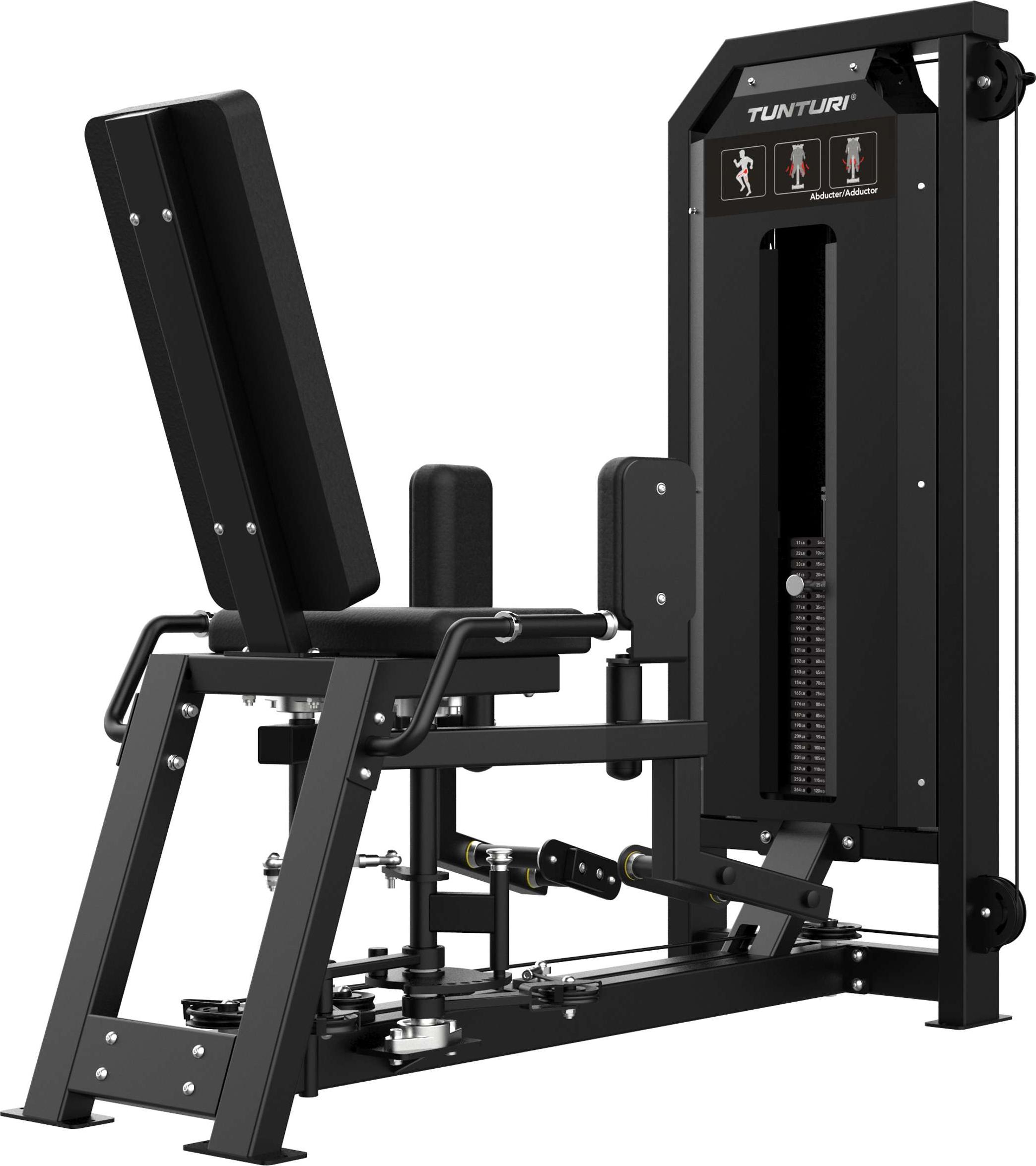 Tunturi Platinum – Dual Abduktoren/Adduktoren Kraftstation – Fitnessgerät – Pin Loaded Heimtrainer – Maximal 200 kg – V-Serie 25PVS06000