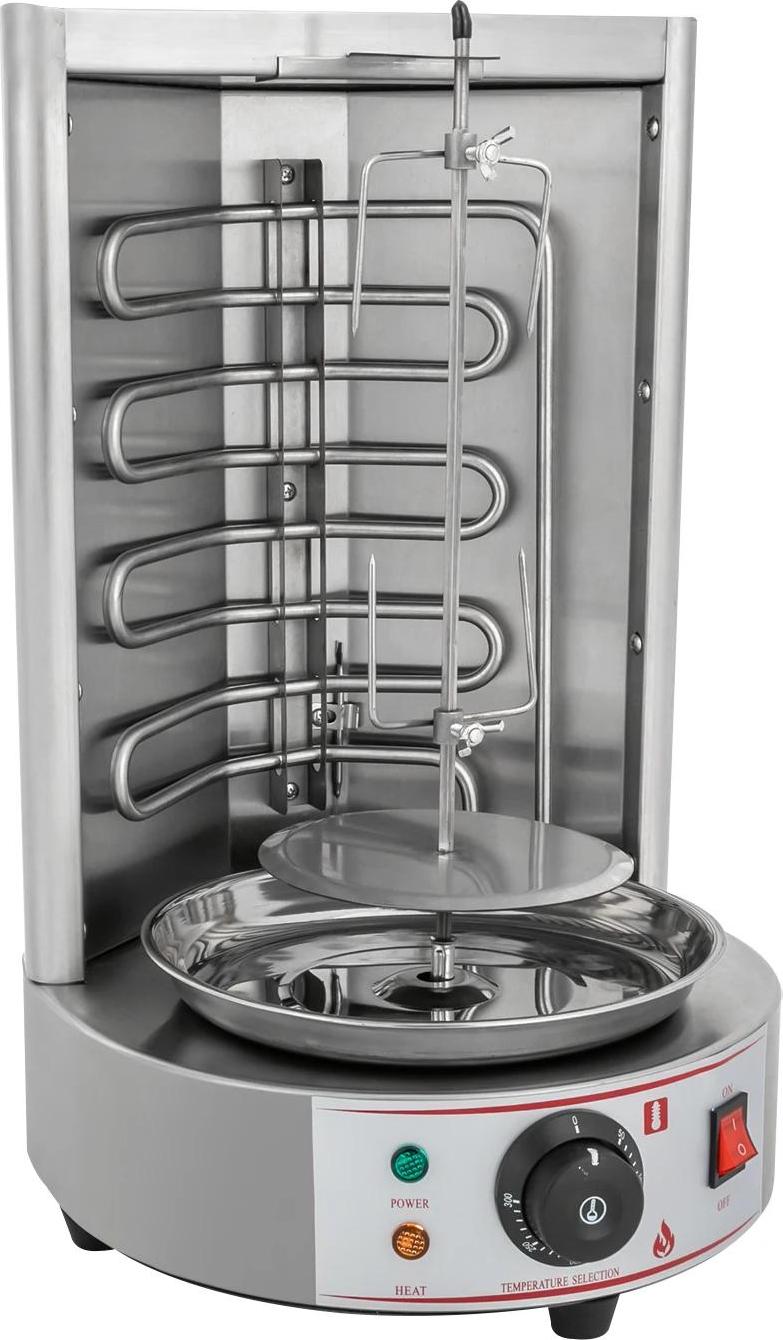 Elektrický gril na šawarmu/kebab - Vertikálny rotačný gril - Automatické otáčanie - Miska na odkvapkávanie tuku - 2,5 kW - 220 V zástrčka EÚ - 29,5 × 38 × 48 cm