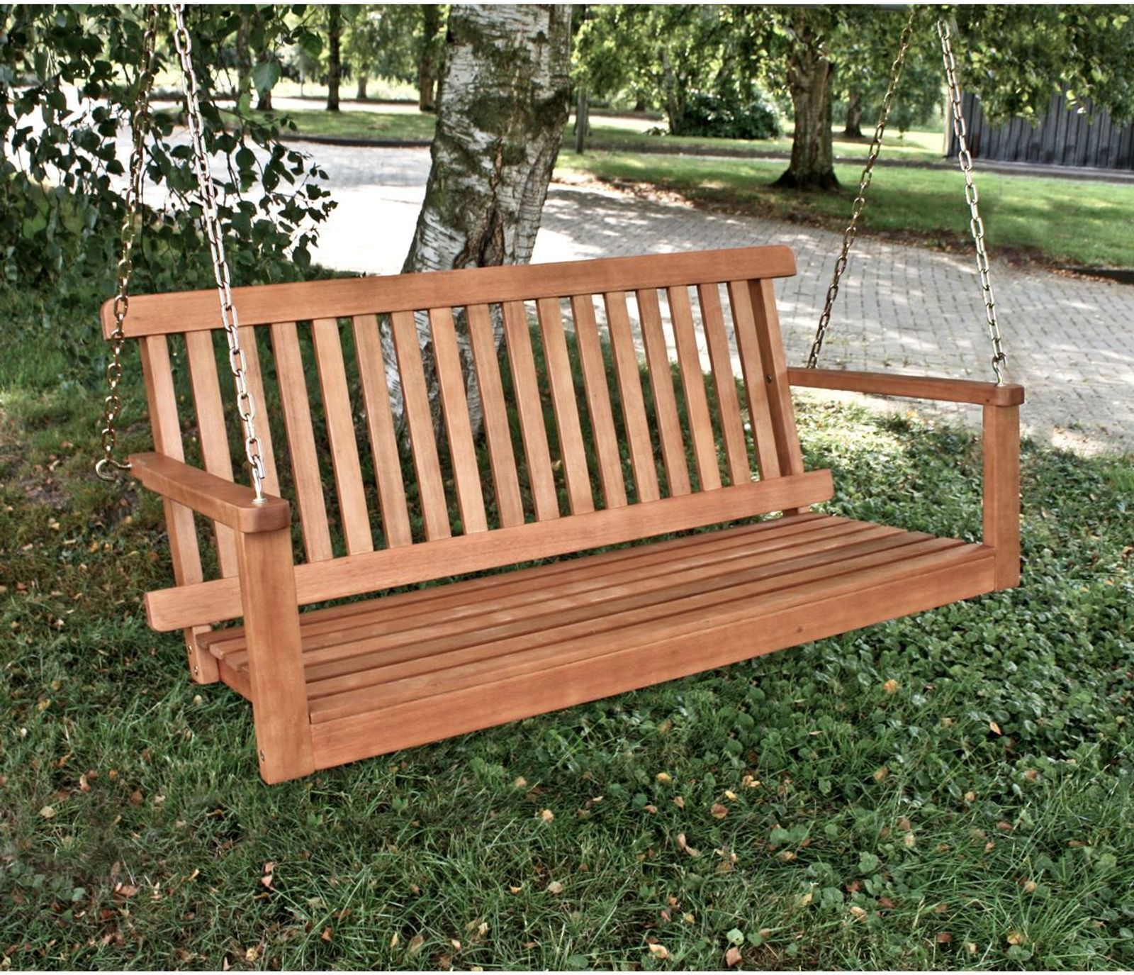 Hängebank Schaukelbank Garten Bank Holz Eukalyptus