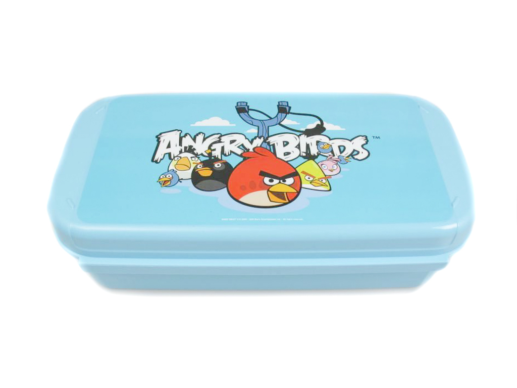 TUPPERWARE Kinder Bellevue blau Angry Birds Vorratshaltung 980 ml CL 6669 + SPÜLTUCH