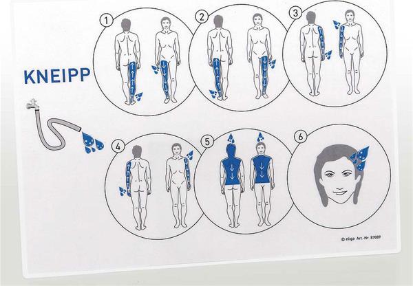 Eliga Informationstafel zum Kneippablauf international laminiert 87089