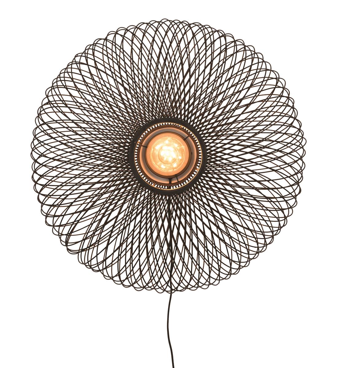 GOOD&MOJO - Wandlampe Cango - Bambus Schwarz - Ø60cm CANGO/W/6025/B