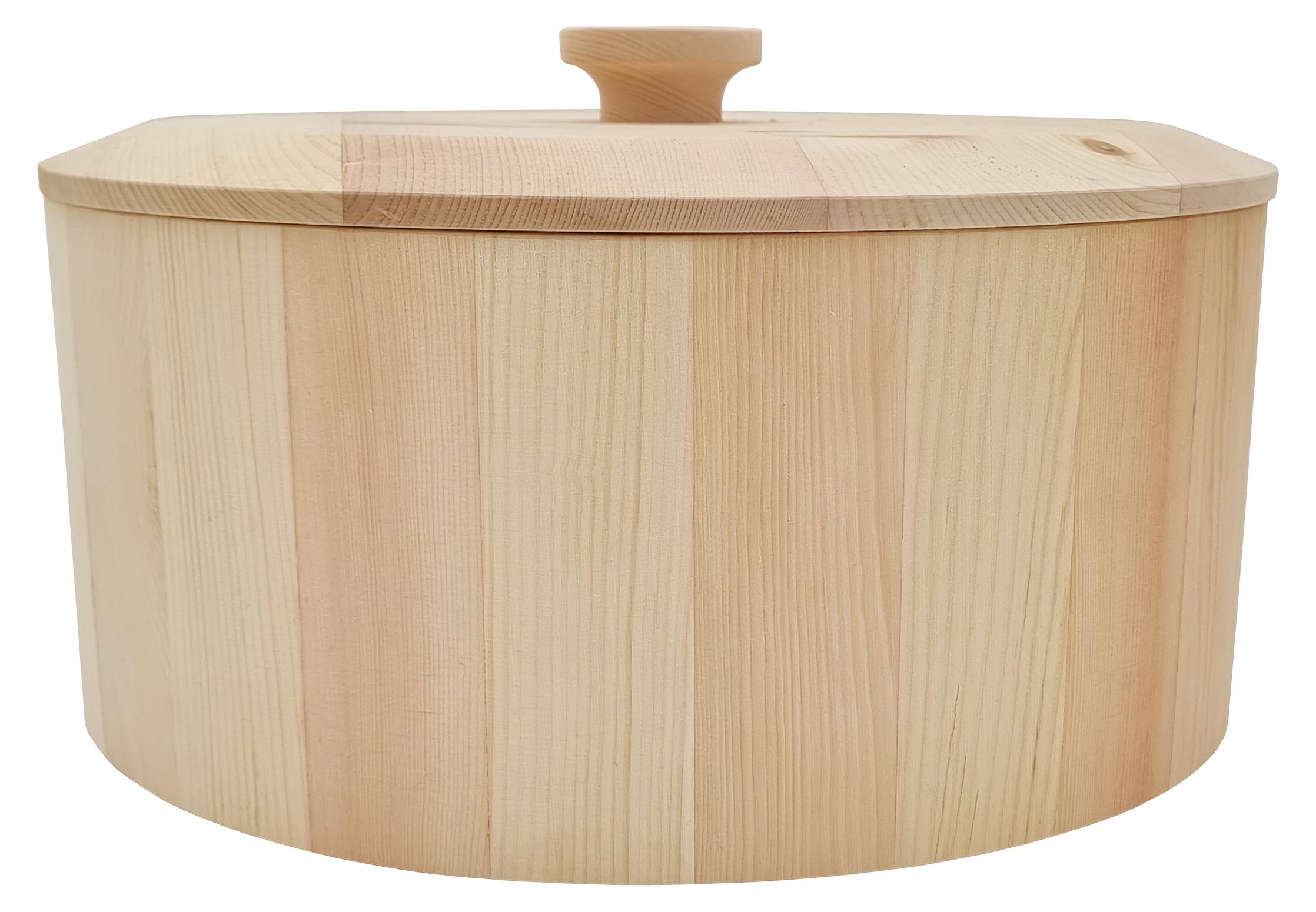 Erst-Holz Zirbenbrottopf mit Deckel und Einlage, Holztopf für Brot 40.10-020 Erst-Holz®