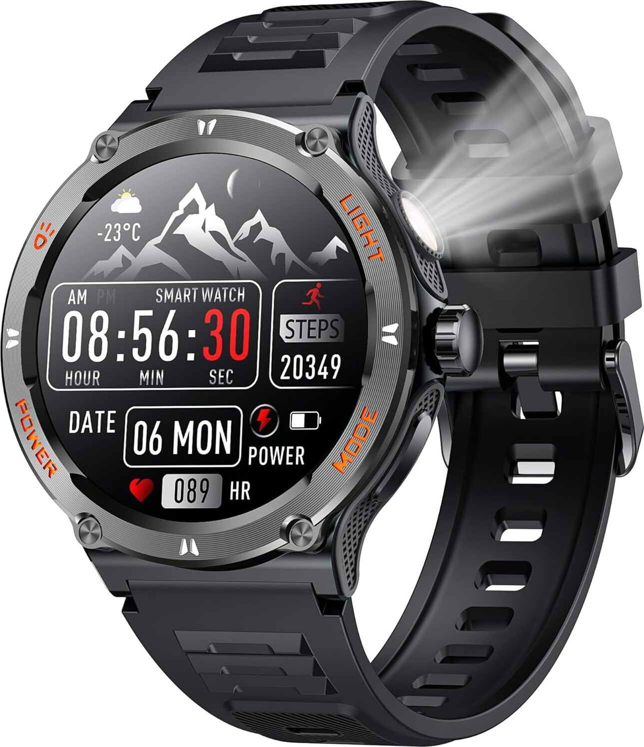 Smartwatch pánske fitness hodinky 3ATM vodotesné, krvný tlak, srdcový tep, funkcia telefónu, 1,53" dotykový displej, krokomer, kompatibilné so systémom Android