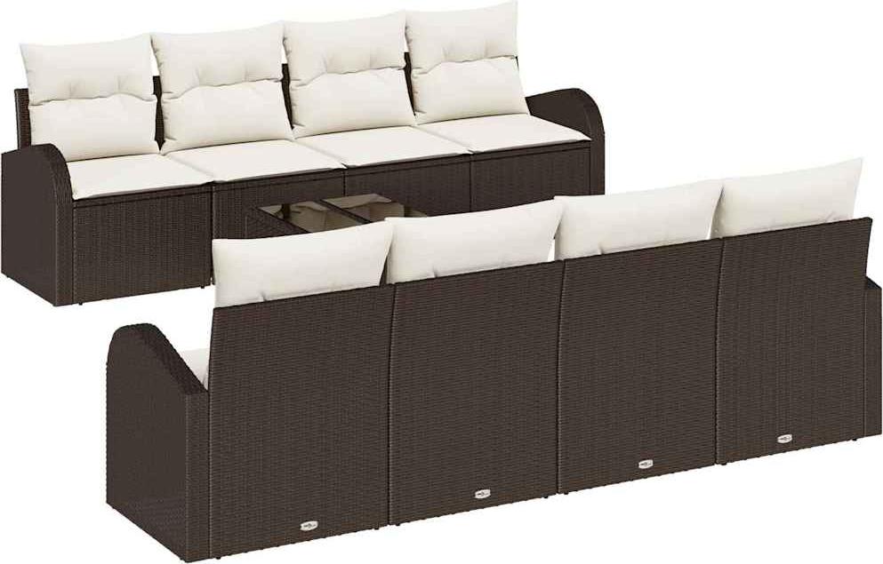 vidaXL Gartensofa-set Braun 55 x 55 x 37 cm Poly-Rattan Image