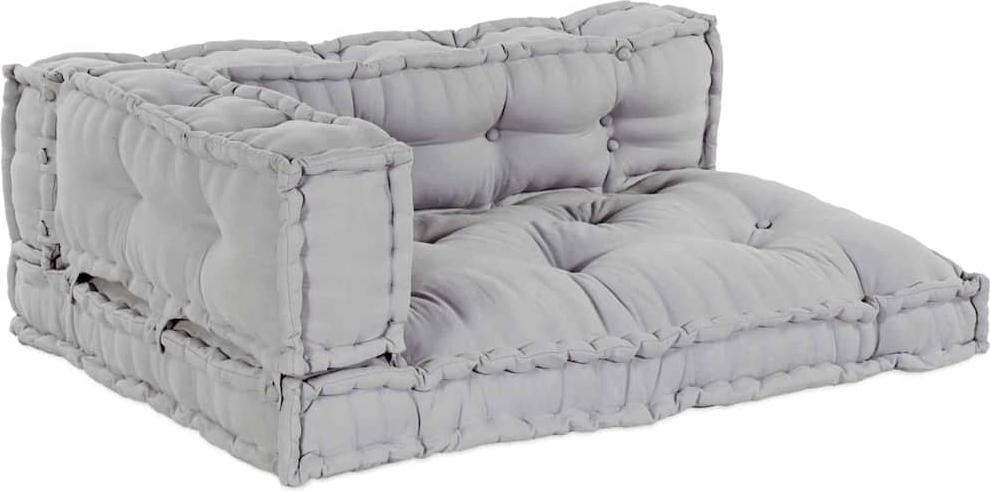 Sofakissen 3 pcs Grau 120 x 80 x 34 cm Stoff