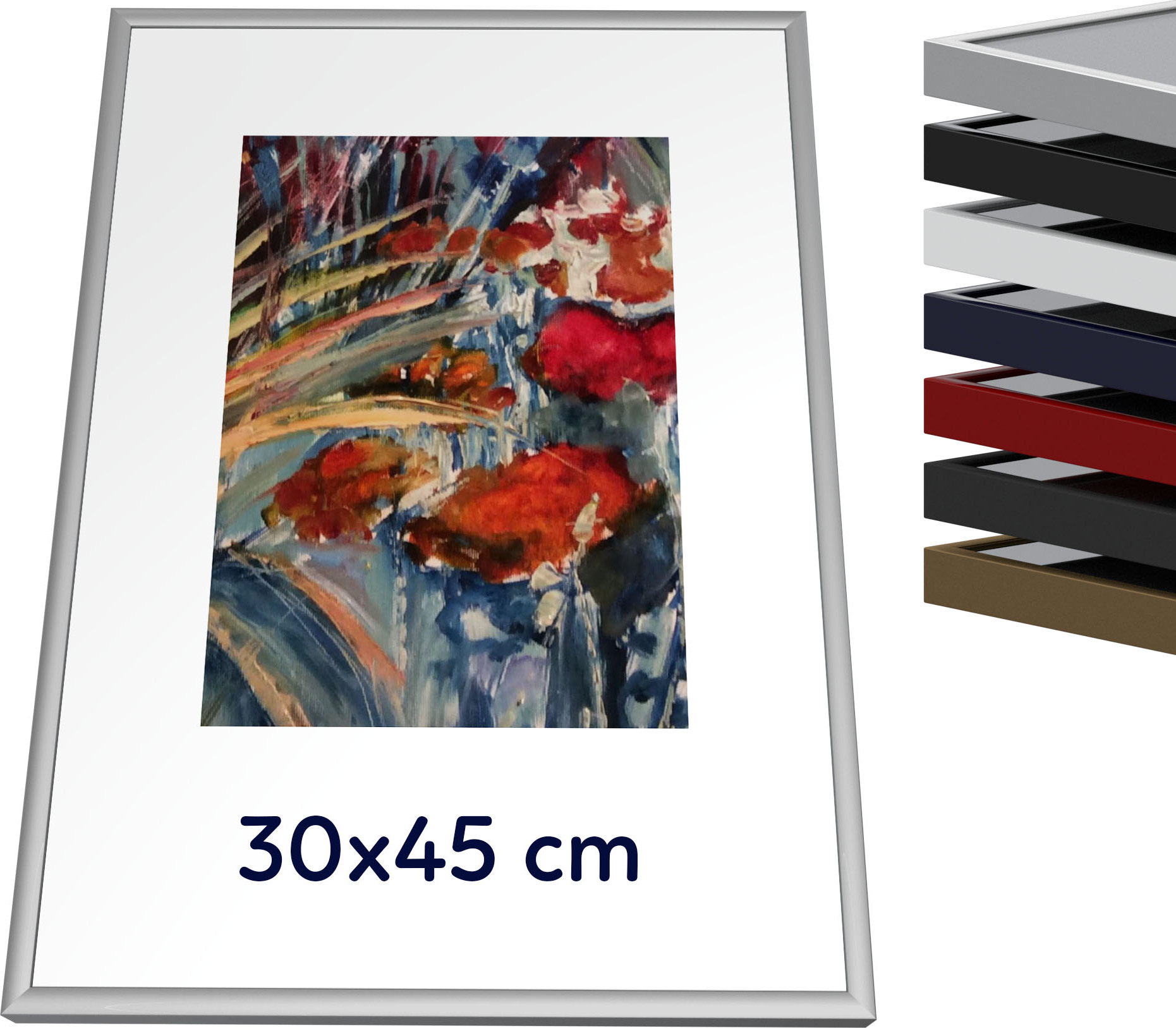 Your Decoration - Cadre photo 45x60 cm - Noir Mat - Cadre Photo en Plastique Avec Verre acrylique - Anti-Reflet - Cadre 45x60 - Evry