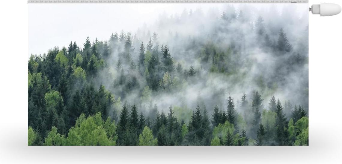 HUBDECO Magnetický kryt na radiátor 120x60cm Magnetický kryt na radiátor s motívom oblačného lesa Vodotesný, zvýšená odolnosť proti oderu, kryt na radiátor