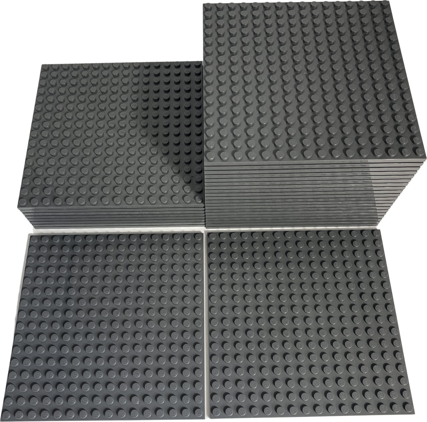 4x LEGO stavebnica 16x16, tmavošedá