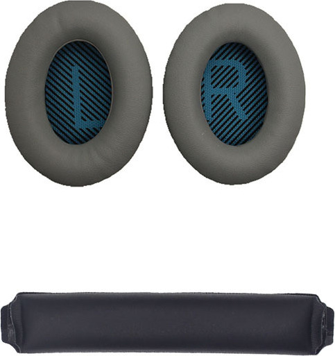 INF Náhradné náušníky a hlavový most pre slúchadlá Bose QC15 QC25 QC35 Sivá + modrá