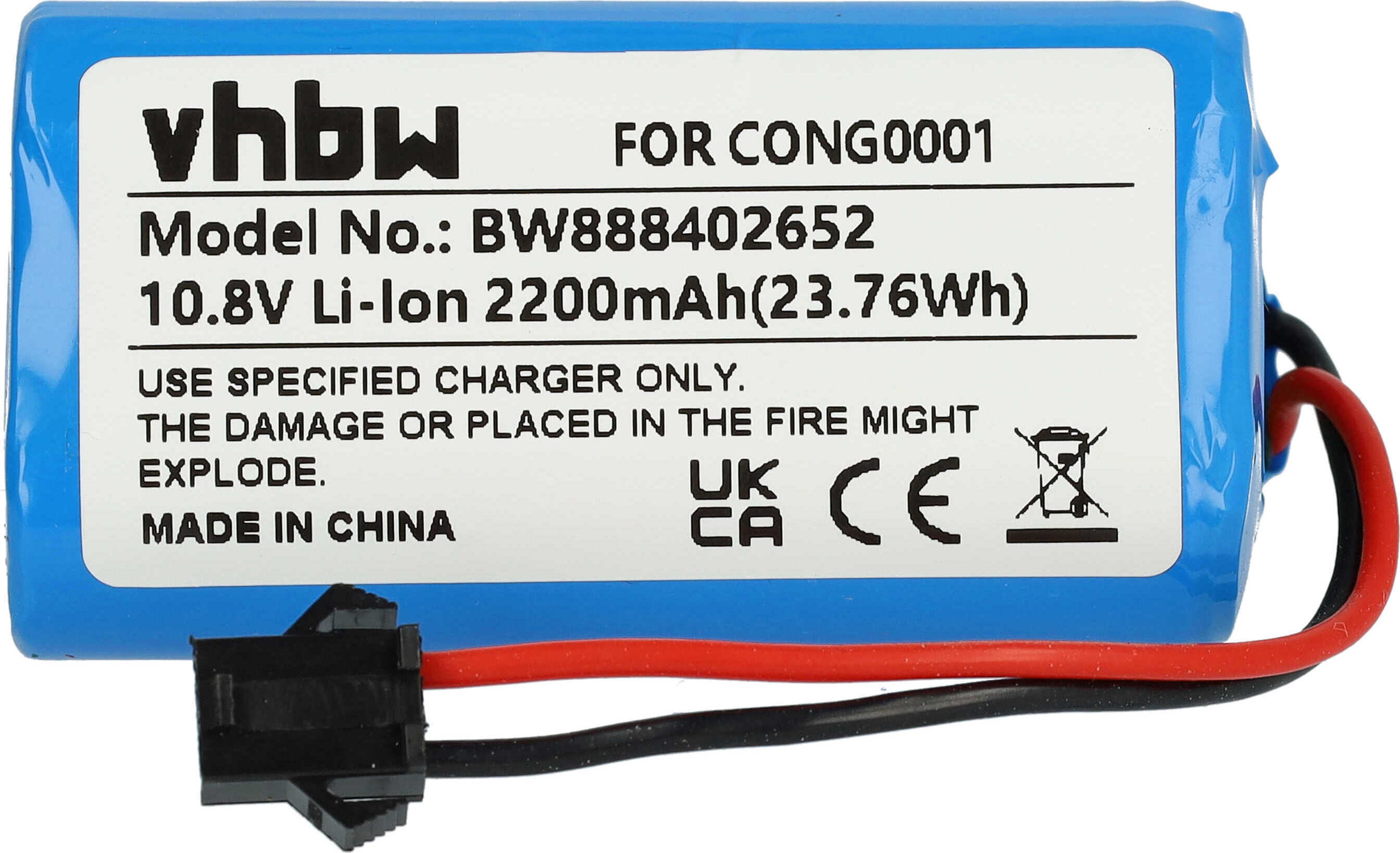 vhbw Akku kompatibel mit Cecotec Conga 890 Slim, Slim, Wet, Slim 890, Slim 890 Wet, Slim Wet Saugroboter (2200 mAh, 10,8 V, Li-Ion) 177325111