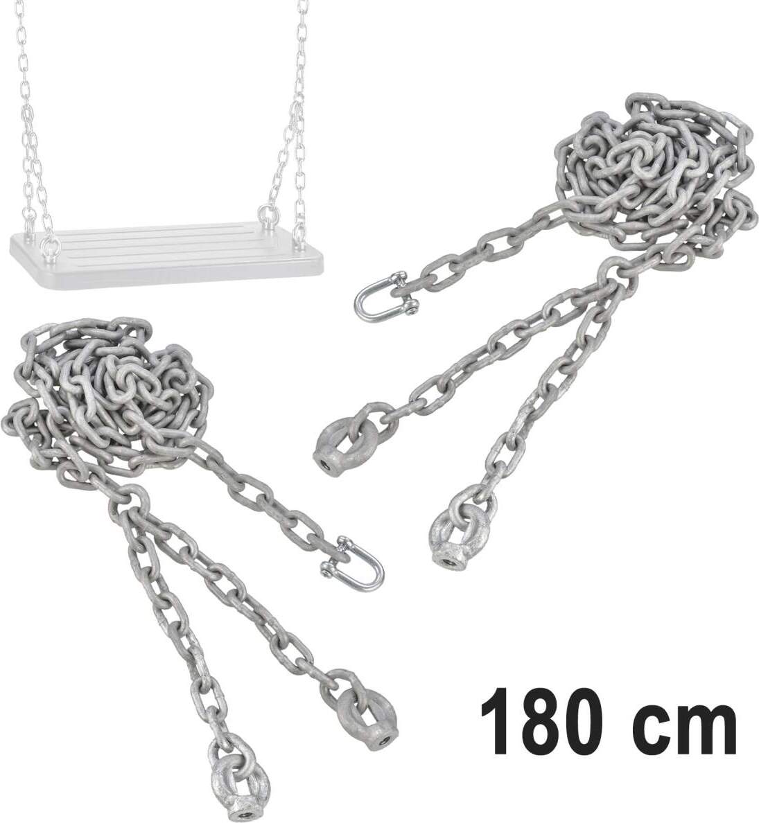Chaîne de balançoire Set 2 pièces galvanisées 1,8m pour