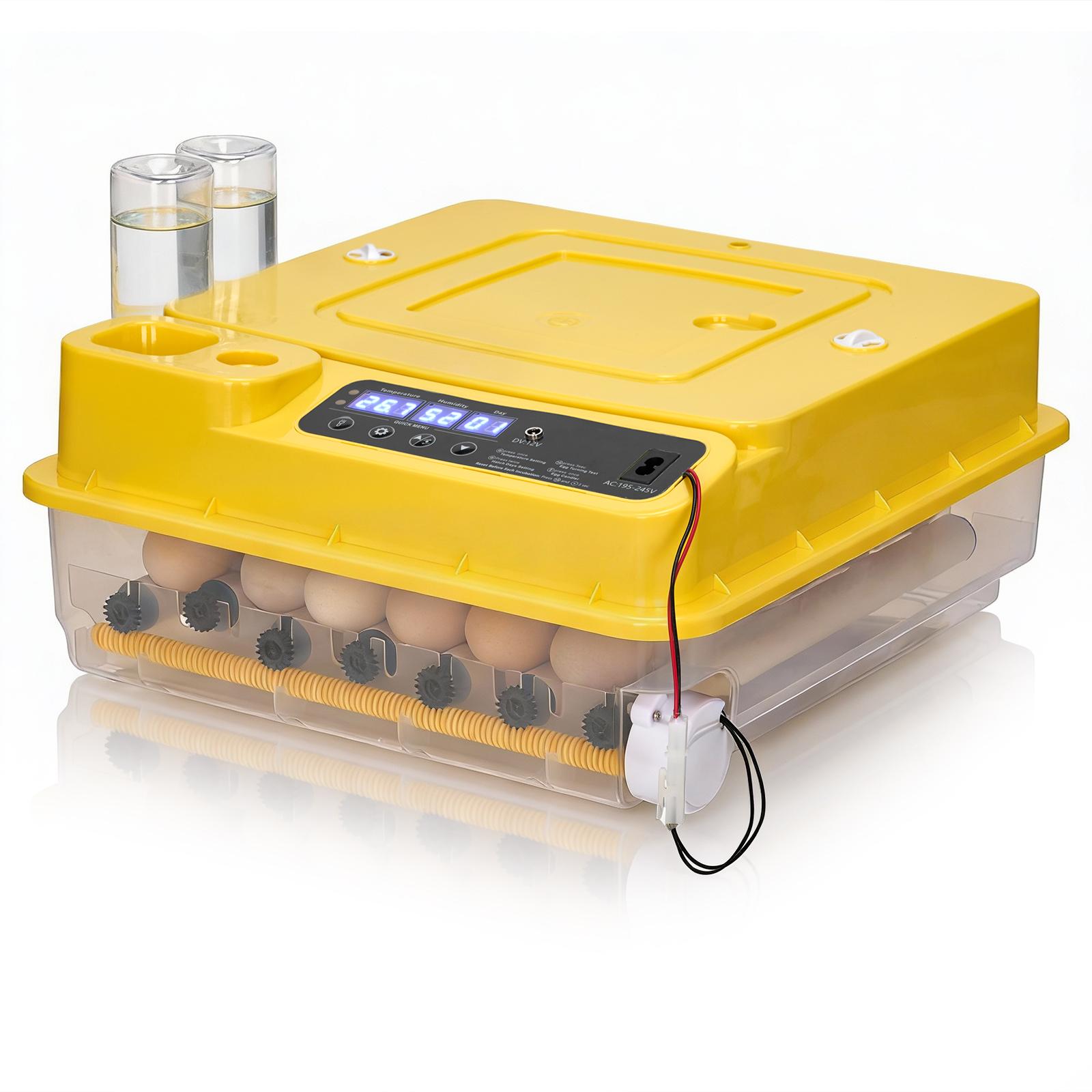 FCH Vollautomatischer Brutautomat 24-36 Eier – Mit automatischer Wendefunktion, Temperatur- und Feuchtigkeitsregelung, 360°-Rundumsicht für Hühner, Enten