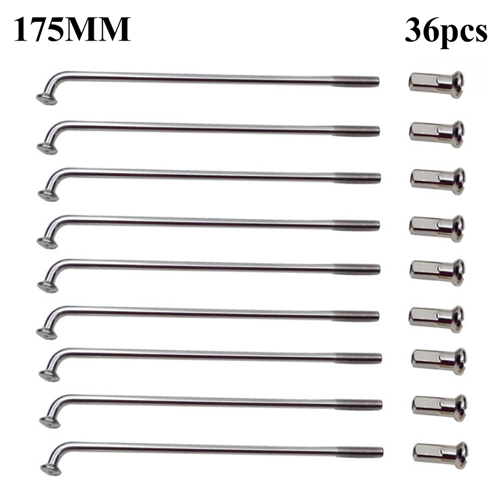 36 Fahrradspeichen-Set - 135mm, 12G, Schwarz Für MTB & Citybikes