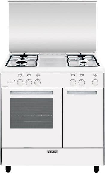 Glem Gas AR854GX Küchenherd Freistehender Herd Elektro/Gas Gaskochfeld Weiß