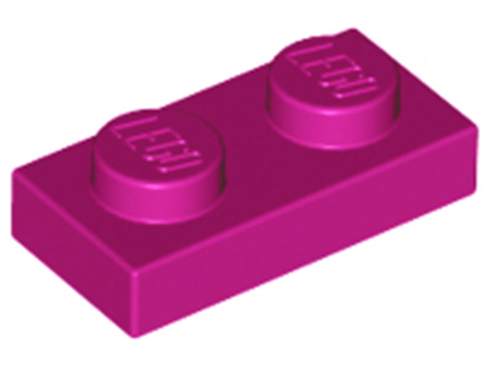 Lego® 100x 1x2 dosky 3023 - Doska Magenta - Magenta