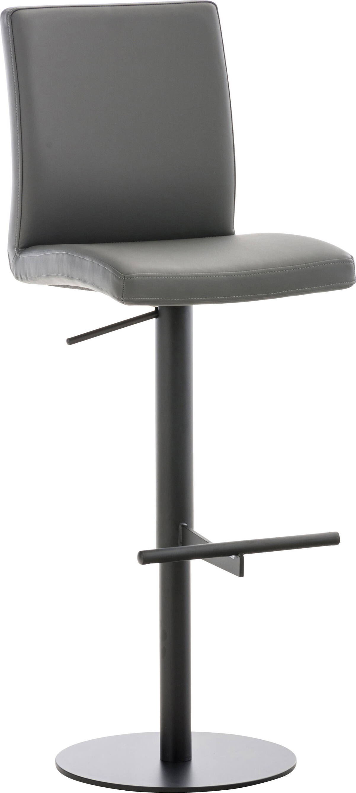 TPFLiving Barhocker Cathy Gestell schwarz Kunstleder Grau TPFL-C-BH-CATHY-KU-GS-GRAU