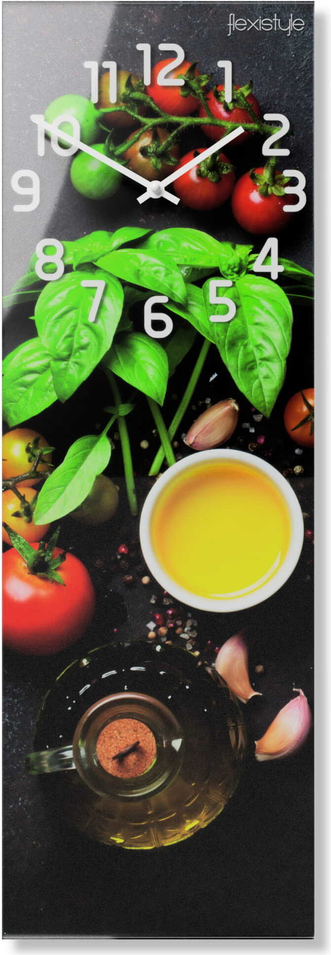 FLEXISTYLE Wanduhr aus Glas Italienische Spezialitäten