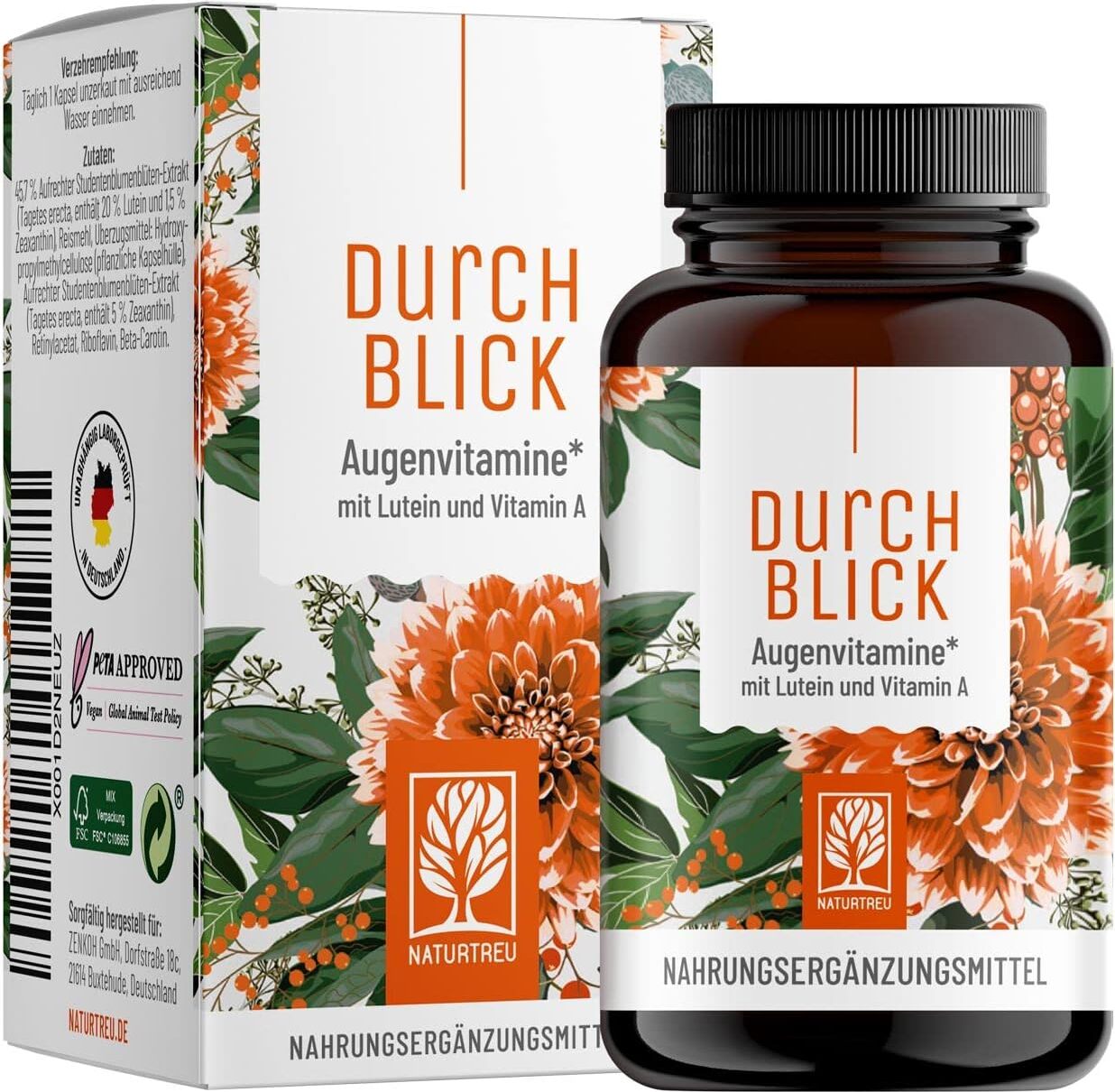 Zenkoh GmbH Augenvitamine mit Lutein und Vitamin A - Durchblick - NATURTREU®