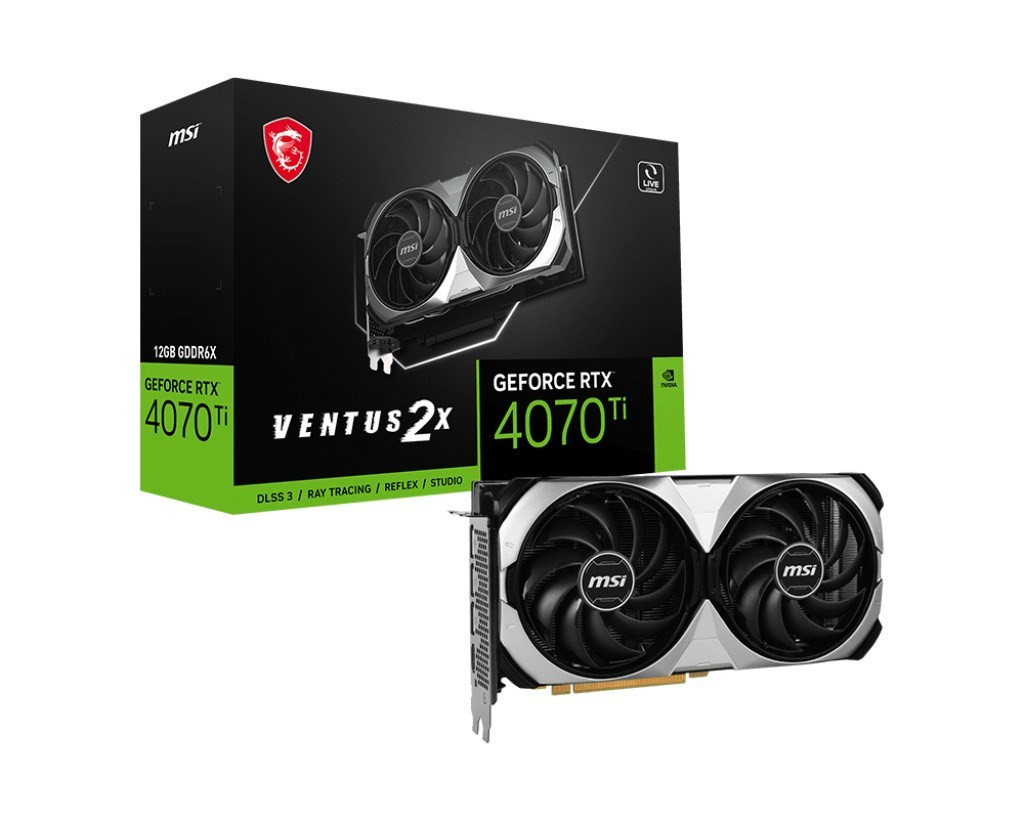 MSI VENTUS GEFORCE RTX 4070 TI 2X 12G OC Grafikkarte NVIDIA 12 GB GDDR6X (RTX 4070 Ti VENTUS 2X 12G) GEFORCE RTX 4070 TI VENTUS 2X 12G OC