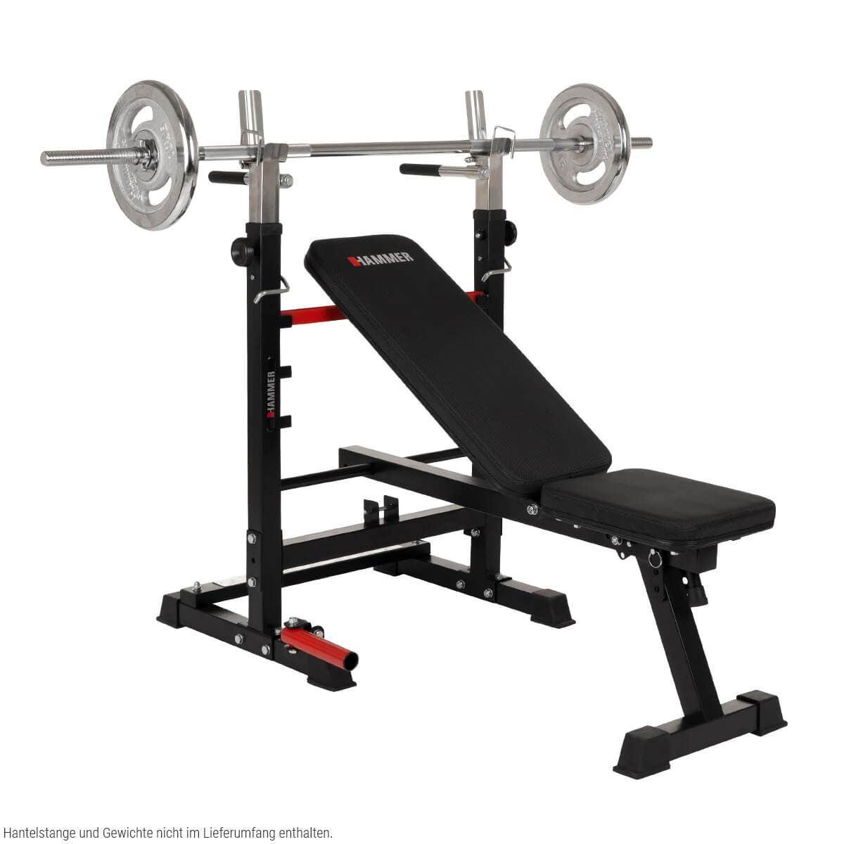 HAMMER Hantelbank Force 4.0 mit Rack, Schrägbank, bis max. 180 kg Körpergewicht 5202