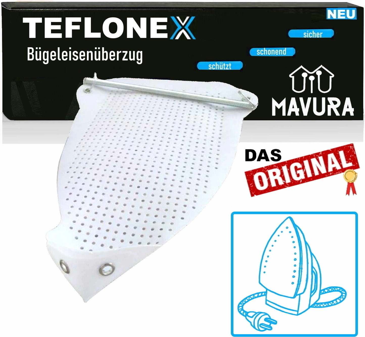 MAVURA TEFLONEX Bügeleisensohle Bügeleisenschuh Teflon Schutzsohle für Bügeleisen A780