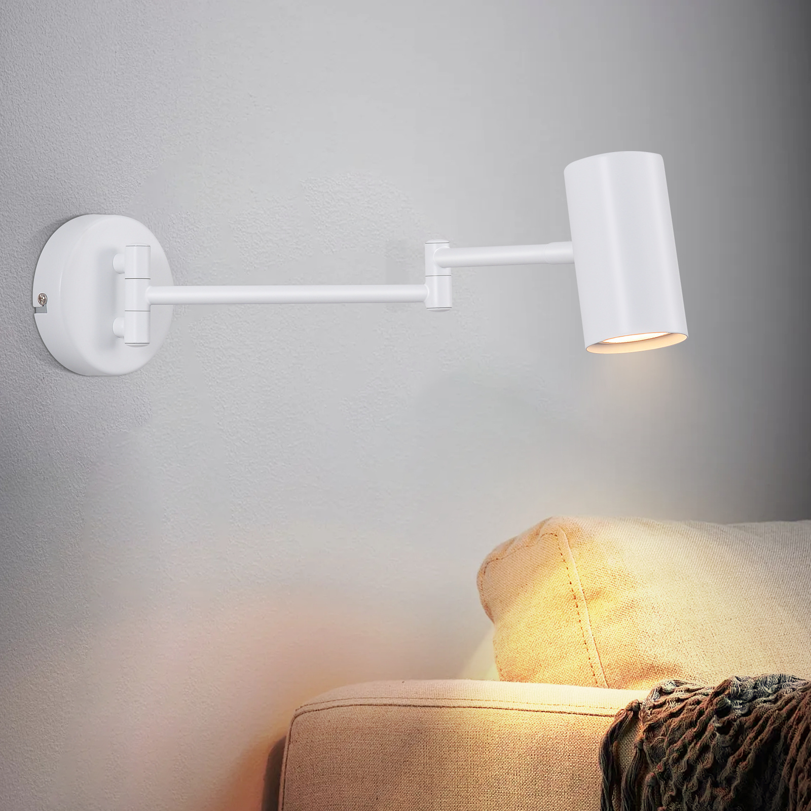 Dehobo Applique da Parete Interno LED Ricaricabile 2 PCS - Lampada Comodino Con Interruttore/Telecomando Nero 40 CM - Lampada da Parete Dimmable 3