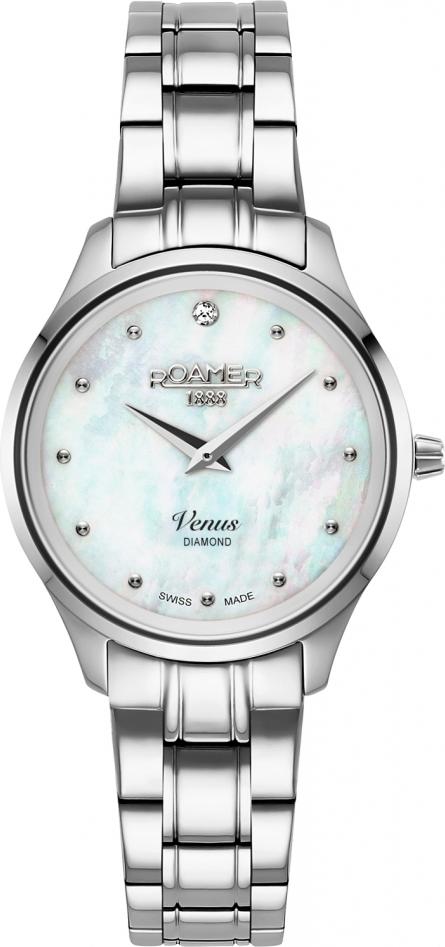 Damen Uhr ROAMER 601857 41 89 20 Silber Klassik mit Diamanten