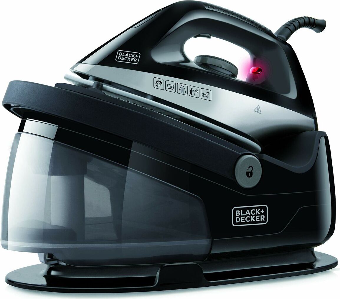 Black & Decker Bügelstation Black+Decker BXSS2200E Bügeleisen 5 Bar Keramiksohle Dampfstoß ES9180010B