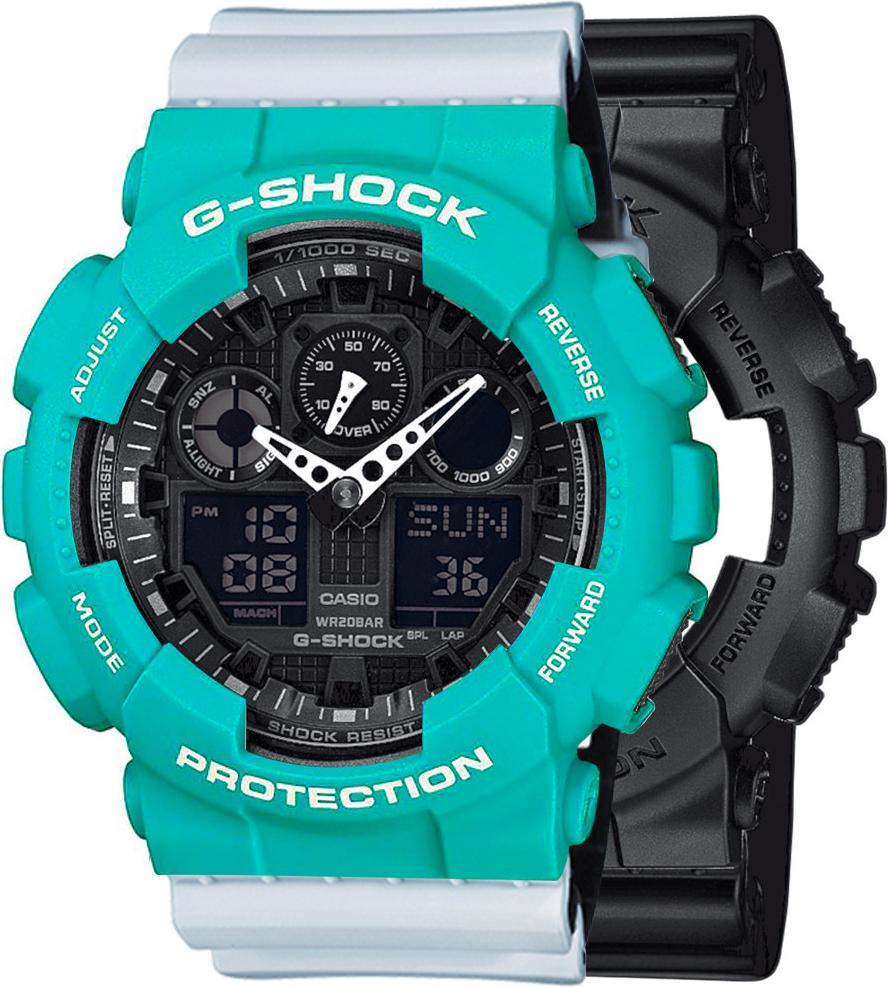 Casio G-Shock SET GA-100-1A1ER hodinky + BEZEL 10410475 + BAND 10527469 20BAR
